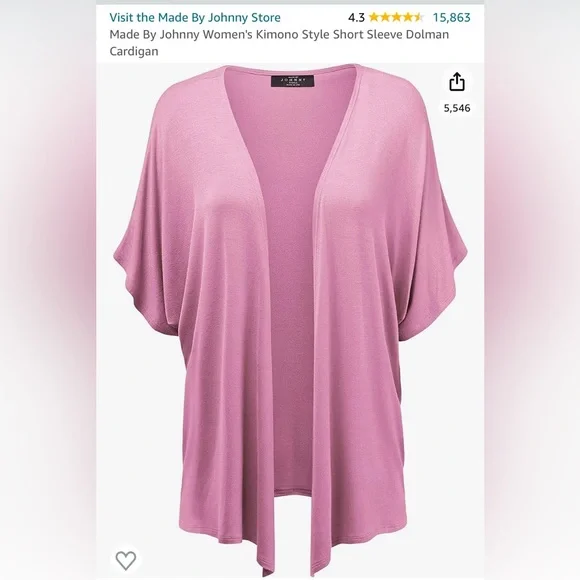 Johnny women’s kimono style shirt sleeve dolman cartigan - Picture 1 of 6